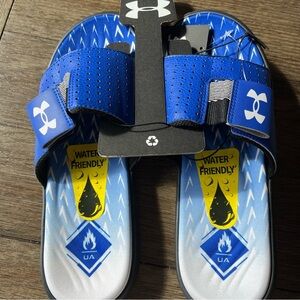 NWT blue under armour slides